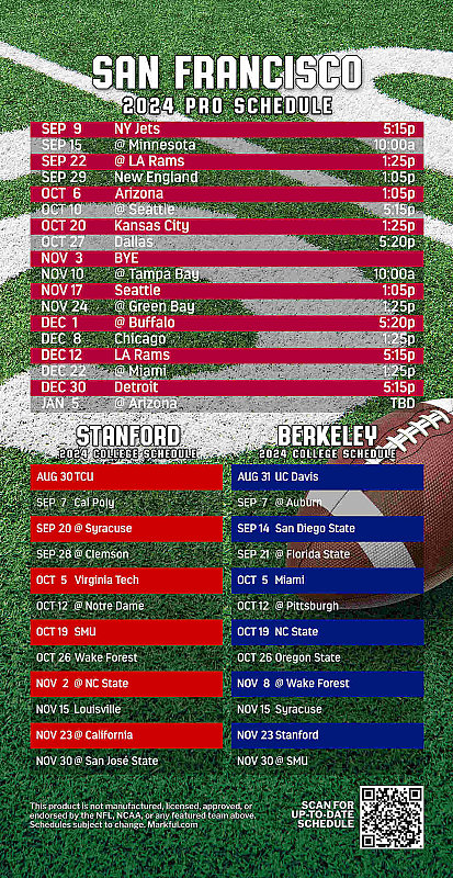 Picture of 49ers/Raiders/Stanford/Berkeley Peel & Stick QuickStix Football Magnet 2024