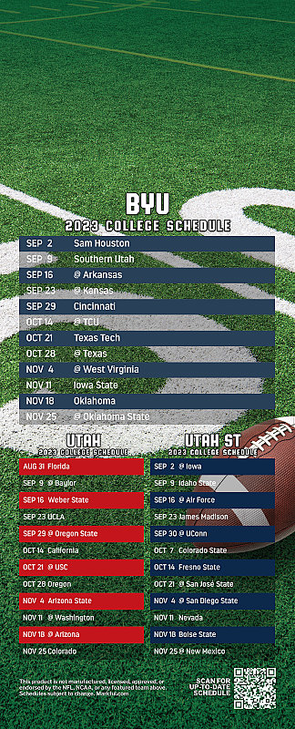 Picture of 2023 Peel & Stick QuickStix Football Magnet - BYU/U of Utah/Utah St