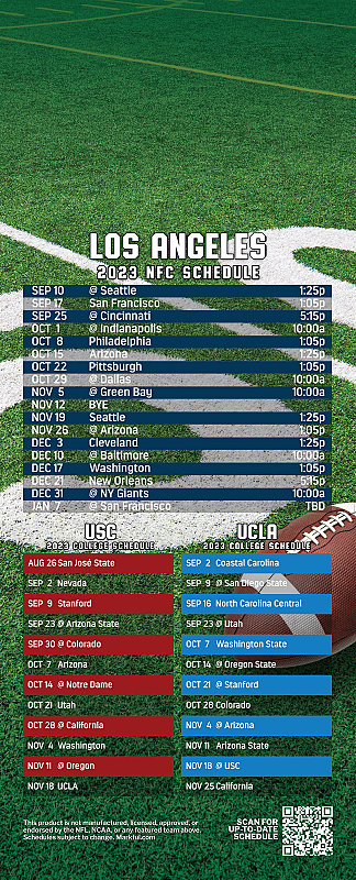 Picture of Rams/USC/UCLA Peel & Stick QuickStix Football Magnet 2024