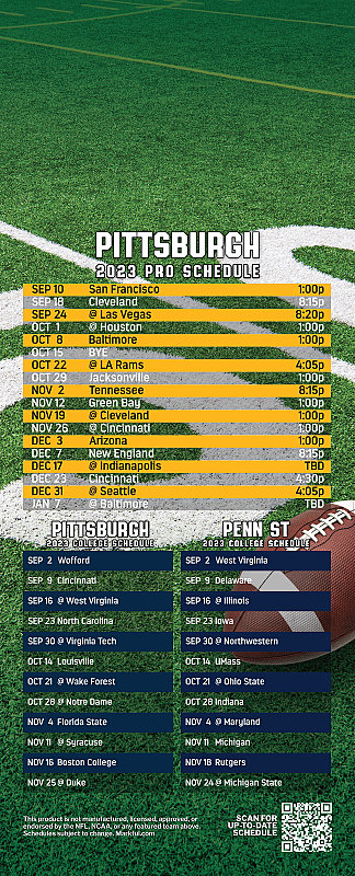 Picture of Steelers/U of Pittsburgh/Penn St Peel & Stick QuickStix Football Magnet 2024