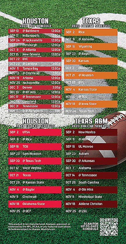Picture of Texans/U of Texas/U of Houston/Texas A&M Peel & Stick QuickStix Football Magnet 2024 - 1000 Pack