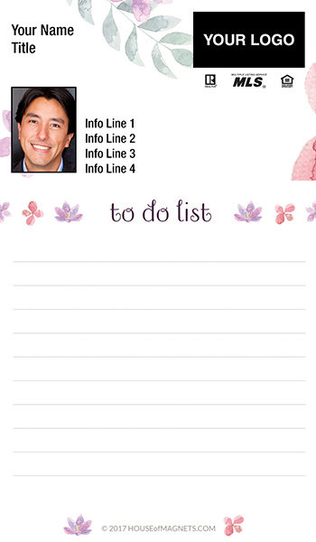 Picture of Value Top Notepad Magnets - To-Do List: Floral
