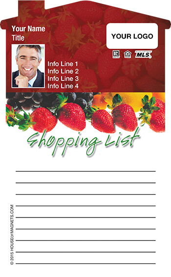Picture of House Top Notepad Magnets - Shopping List: Berries