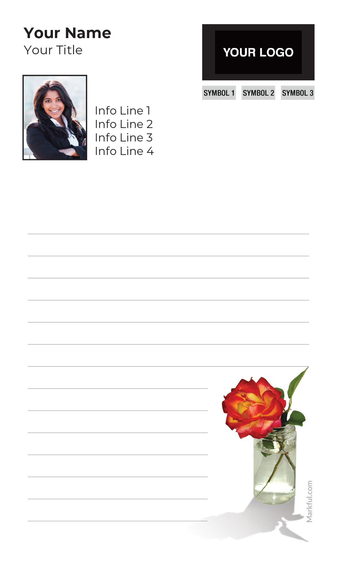 Picture of Custom Notepads - Rose in Bloom
