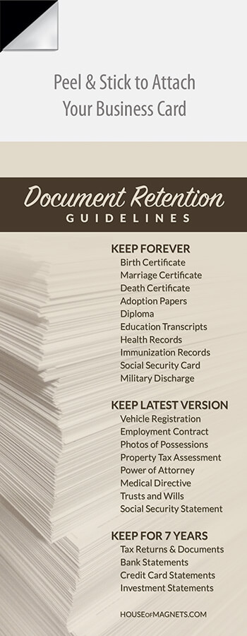 Picture of Document Retention Guidelines - 1000 Pack