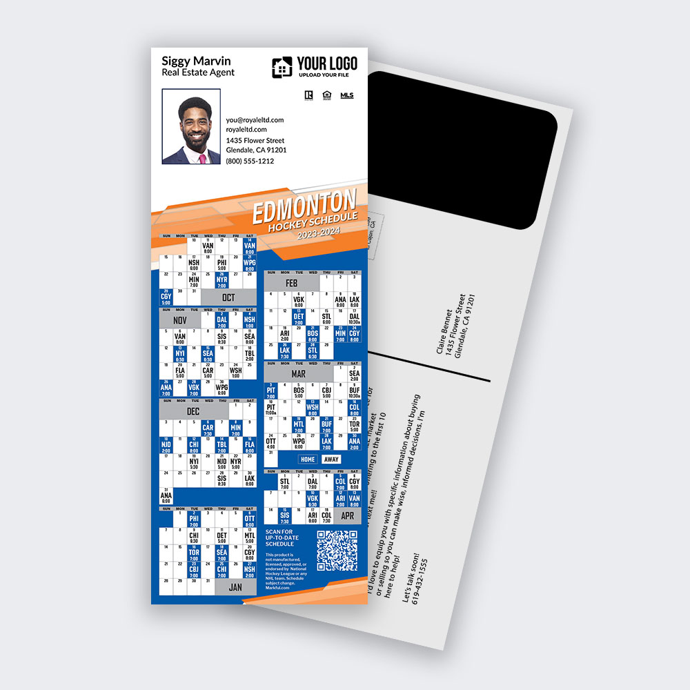 Picture of 2023-24 Custom PostCard Mailer Hockey Magnets - Edmonton Oilers
