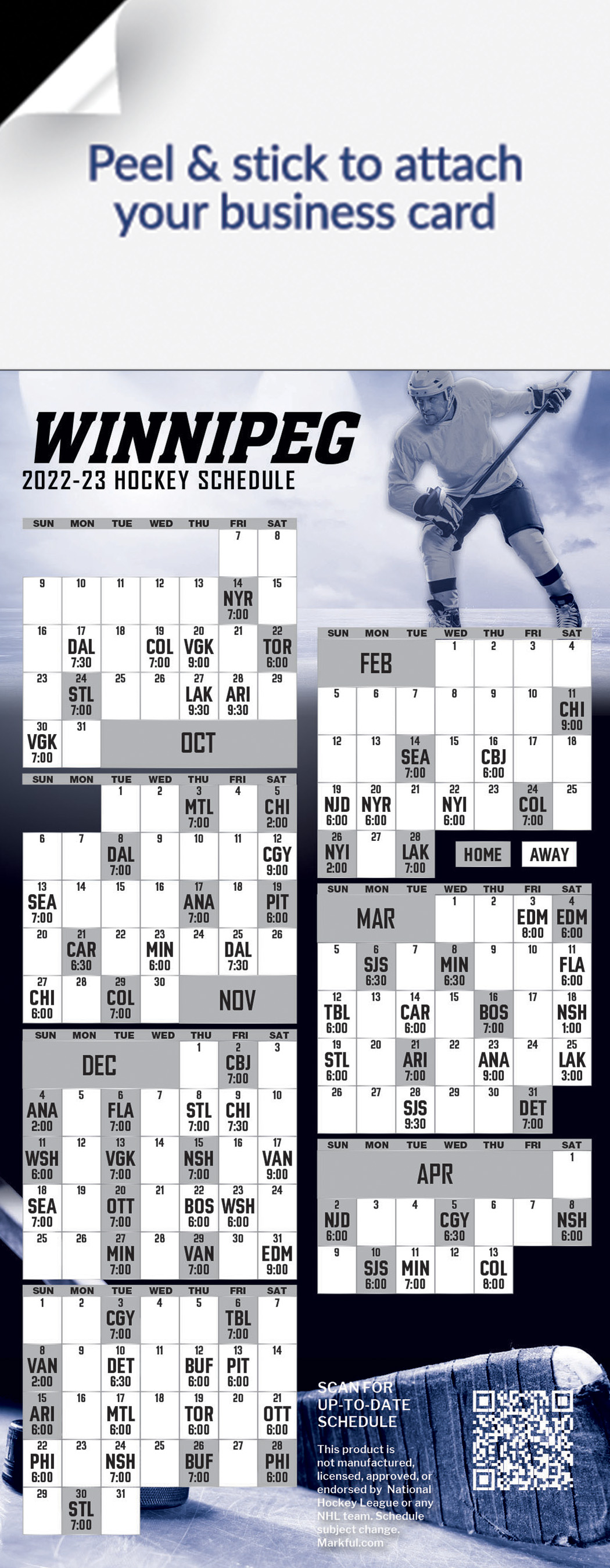 Picture of 2022-23 QuickStix Hockey Magnets - Winnipeg Jets
