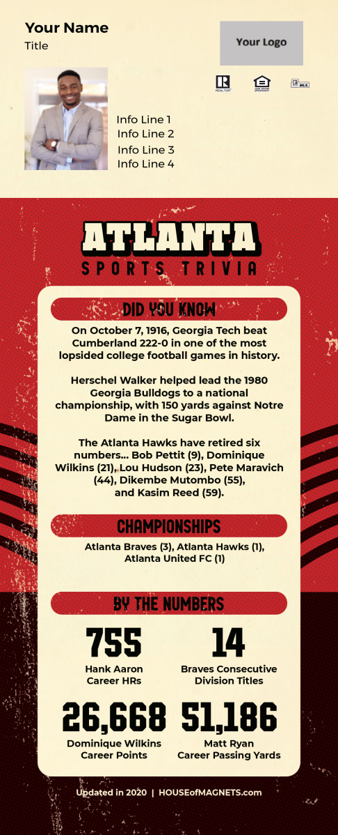 Picture of Custom QuickCard Sports Trivia Magnets - Atlanta