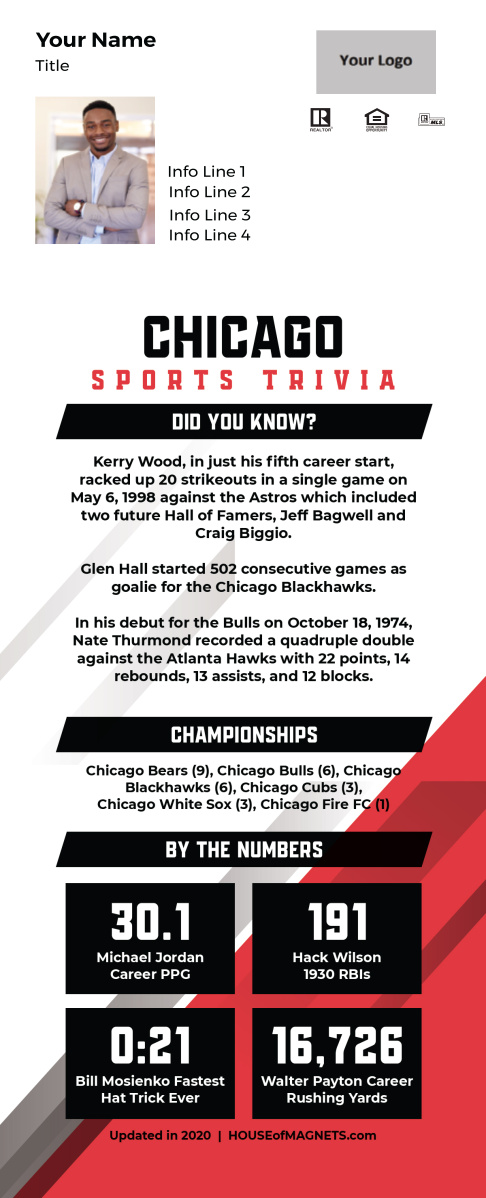 Picture of Custom QuickCard Sports Trivia Magnets - Chicago