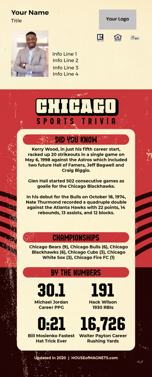 Picture of Custom QuickCard Sports Trivia Magnets - Chicago