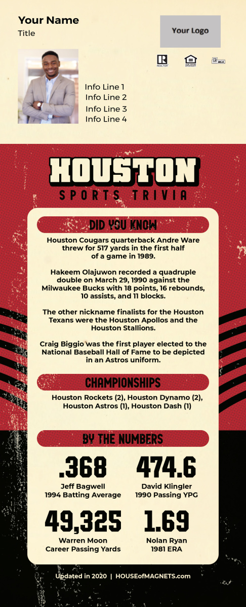 Picture of Custom QuickCard Sports Trivia Magnets - Houston