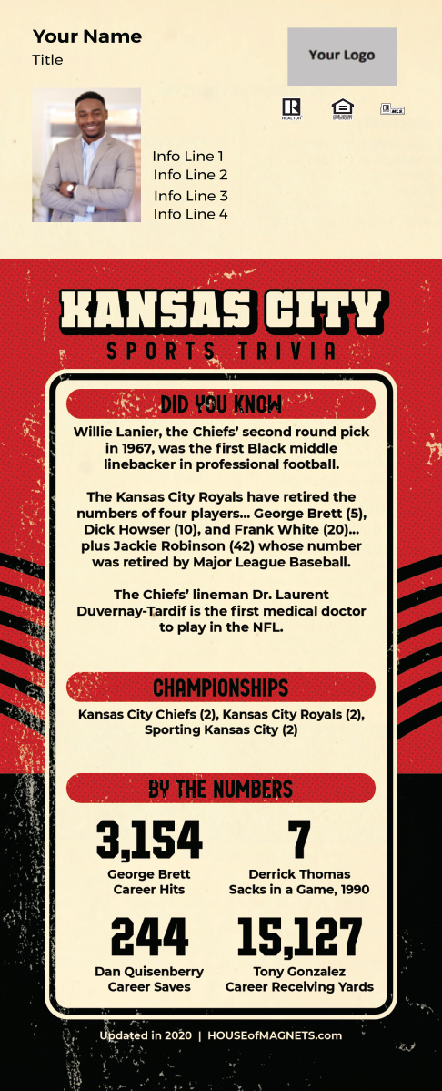 Picture of Custom QuickCard Sports Trivia Magnets - Kansas City