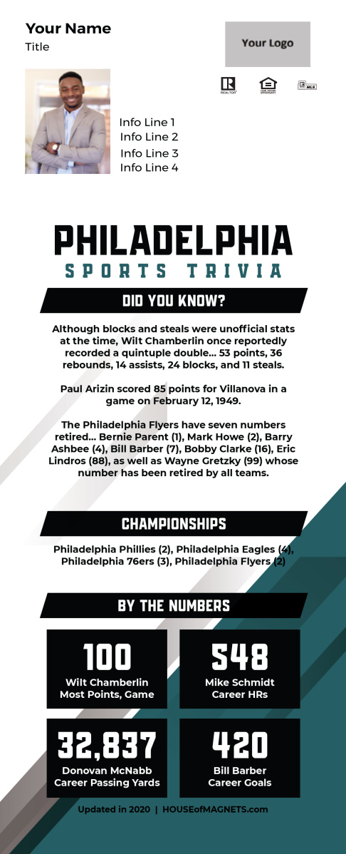Picture of Custom QuickCard Sports Trivia Magnets - Philadelphia