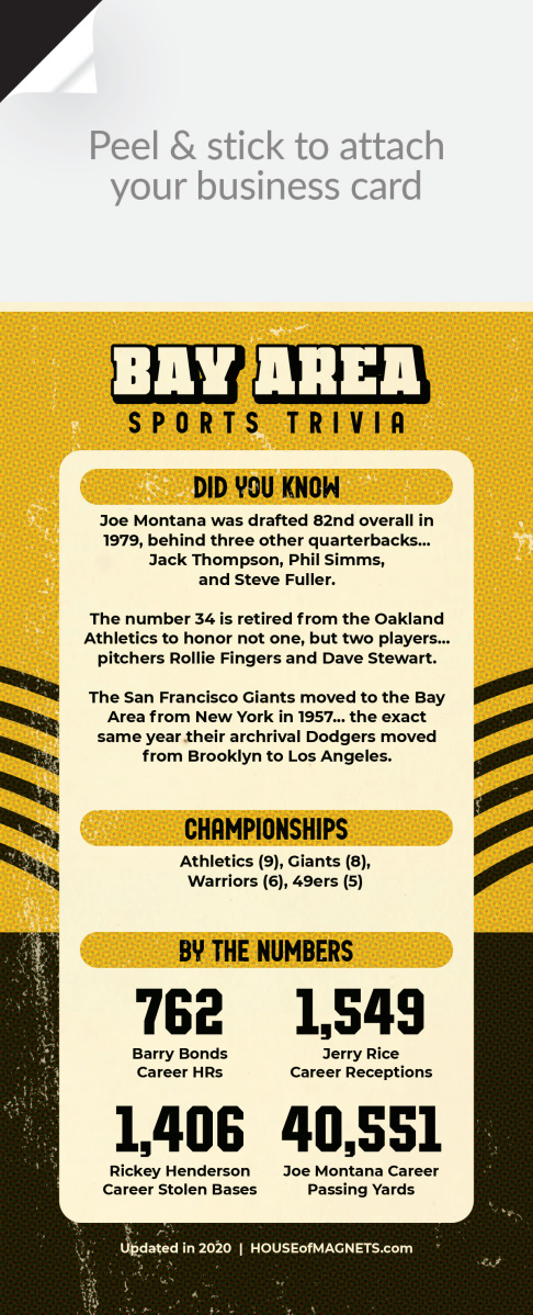 Picture of Custom QuickStix Sports Trivia Magnets - Bay Area