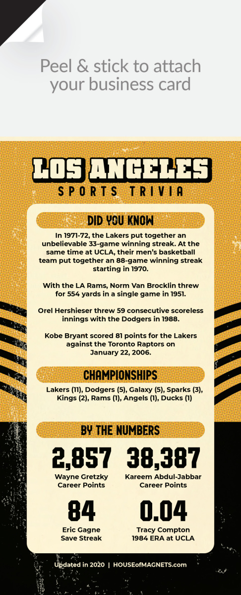 Picture of Custom QuickStix Sports Trivia Magnets - Los Angeles