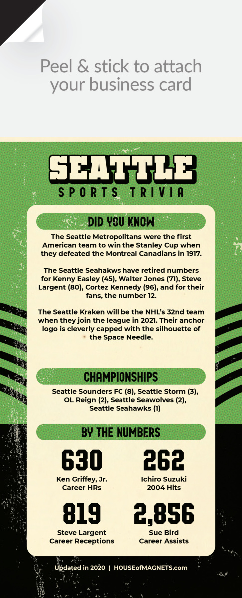 Picture of Custom QuickStix Sports Trivia Magnets - Seattle