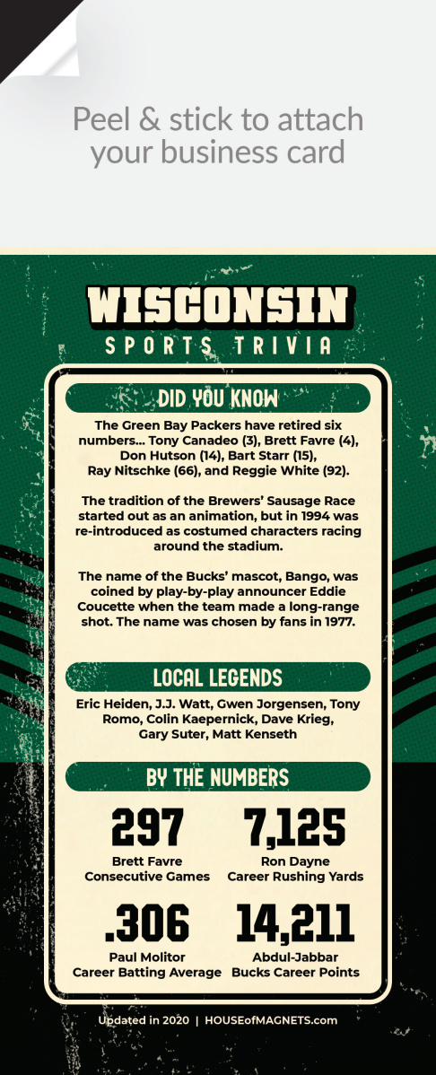 Picture of Custom QuickStix Sports Trivia Magnets - Wisconsin
