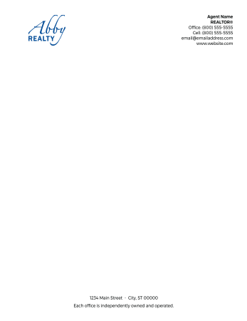 Picture of Abby Realty White 70lb Letterhead