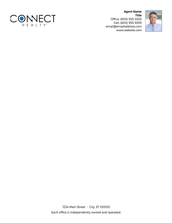 Picture of Connect Realty White 70lb Letterhead