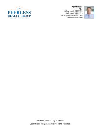 Picture of Peerless Realty Group Inc White 70lb Letterhead