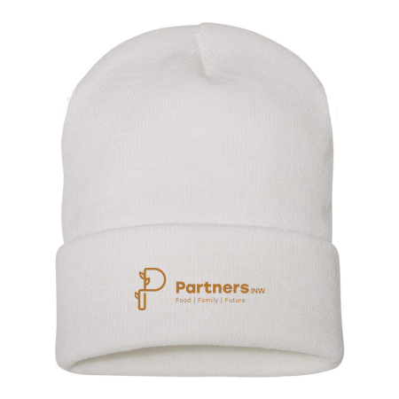 Picture of 12 Inch Cuffed Beanie - Adult One Size White