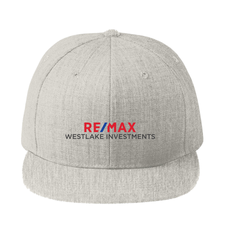 Picture of Flat Bill Snapback Cap - Adult One Size Heather Gray