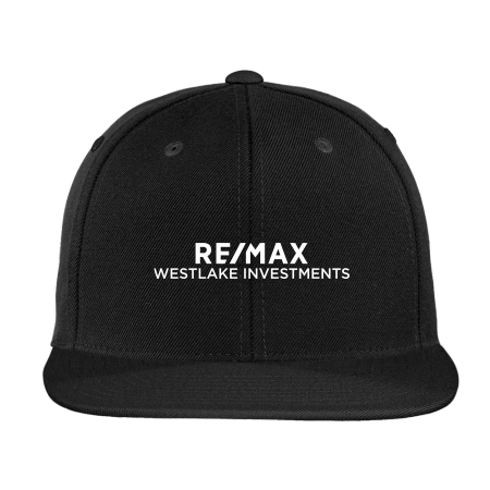 Picture of Flat Bill Snapback Cap - Adult One Size Black