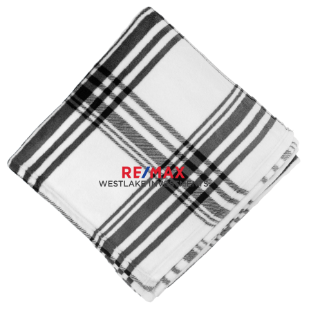 Picture of Ultra Plush Blanket - Adult One Size Black White Plaid