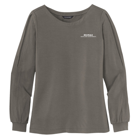 Picture of Ladies Luxe Knit Jewel Neck Top - Women's Gray