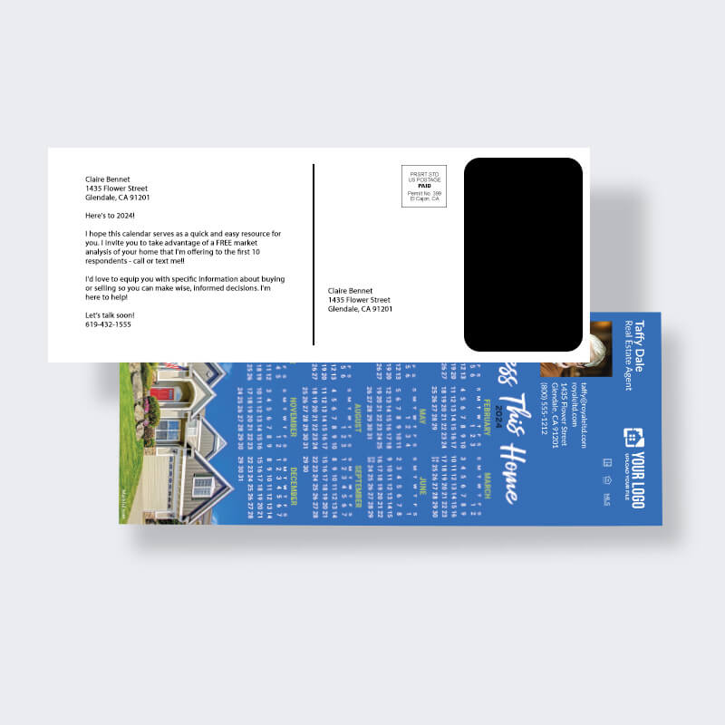 Calendar magnet postcard mailer