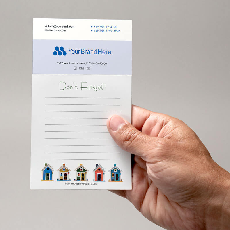 Peel and stick notepad - attach your business card