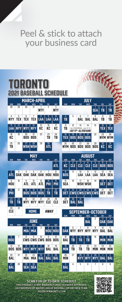 2021 Toronto Blue Jays Schedule Magnets & Magnetic 