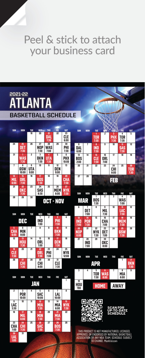 2021-22 Stock QuickStix Basketball Magnets - Atlanta Hawks 