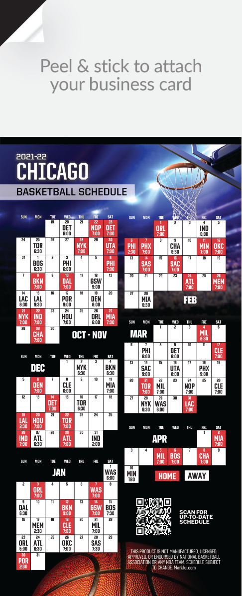 2021-22 Stock QuickStix Basketball Magnets - Chicago Bulls 