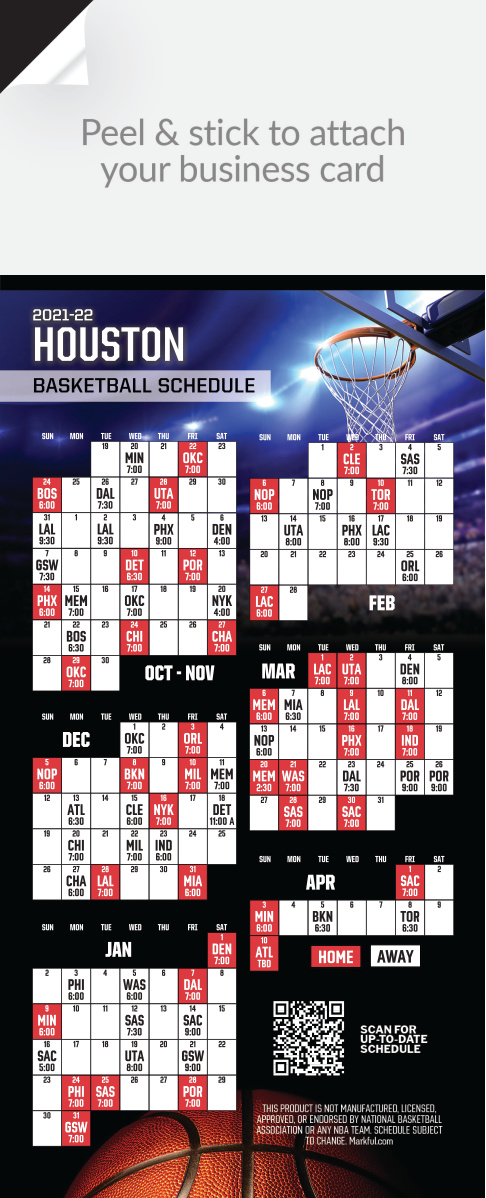2021-22 Stock QuickStix Basketball Magnets - Houston Rockets 