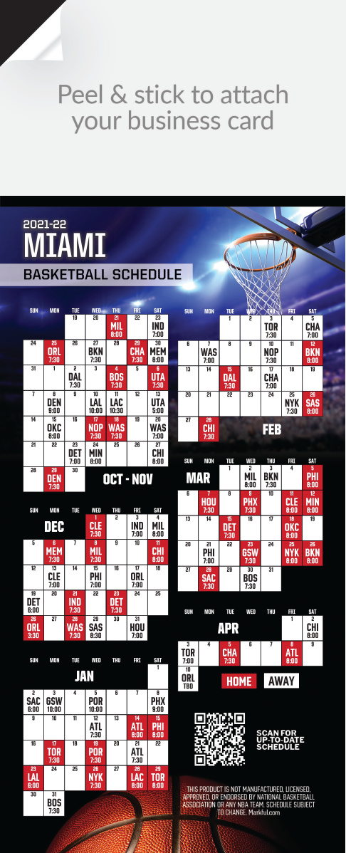 2021-22 Stock QuickStix Basketball Magnets - Miami Heat 