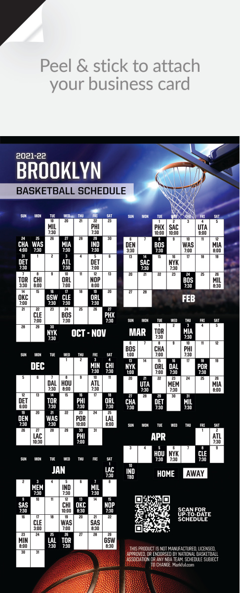 2021-22 Stock QuickStix Basketball Magnets - Brooklyn Nets 