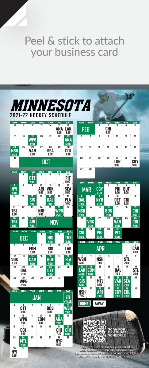 2021-22 QuickStix Hockey Magnets - Minnesota Wild