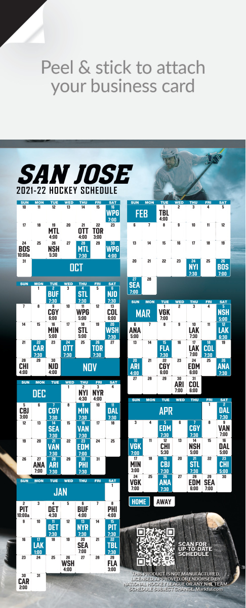 2021-22 QuickStix Hockey Magnets - San Jose Sharks