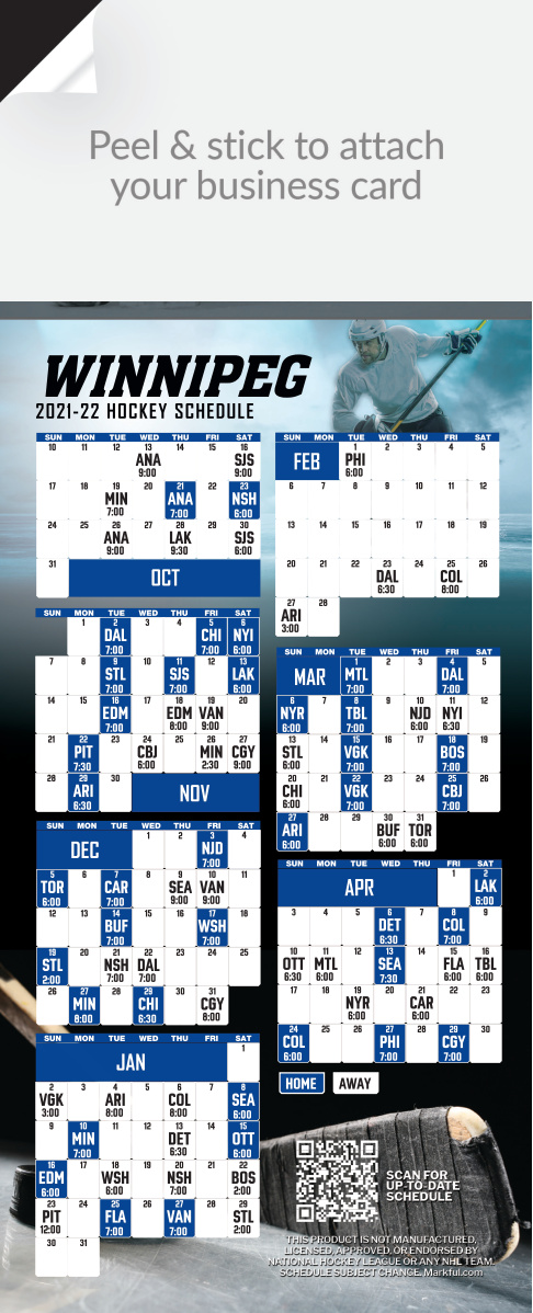 2021-22 QuickStix Hockey Magnets - Winnipeg Jets