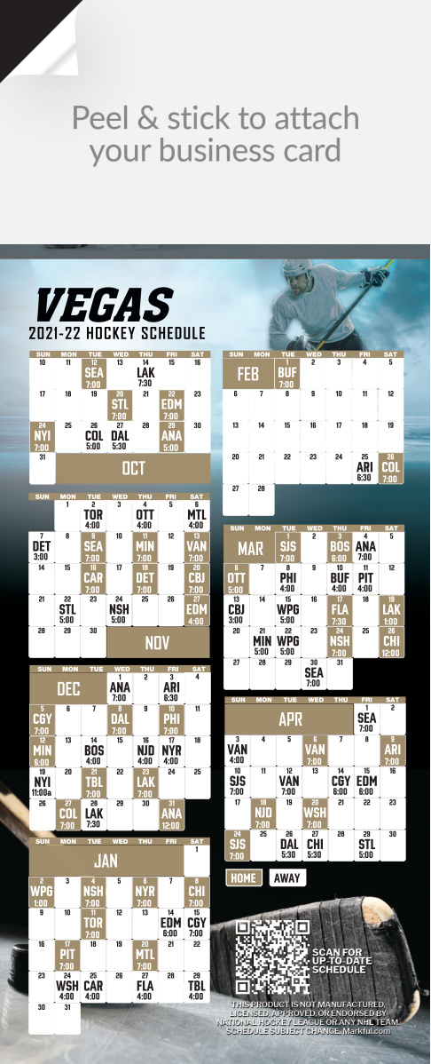 2021-22 QuickStix Hockey Magnets - Vegas Golden Knights