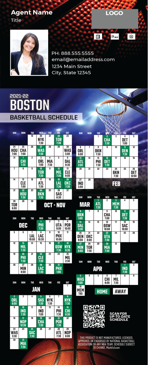 2021-22 Custom QuickCard Basketball Magnets - Boston Celtics 