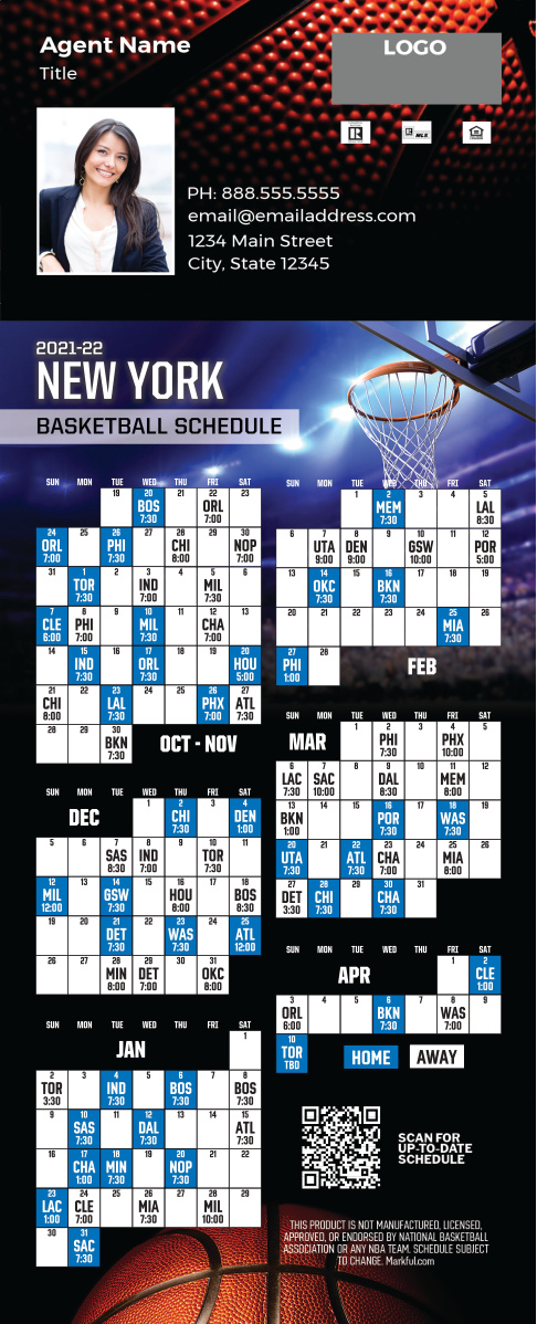 2021-22 Custom QuickCard Basketball Magnets - New York Knicks 