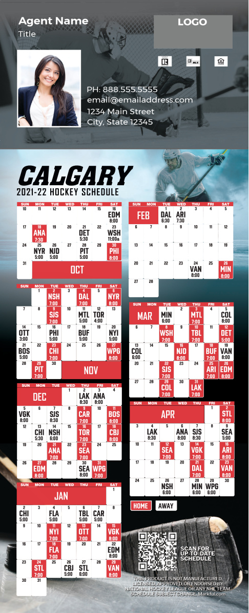 2021-22 Custom QuickCard Hockey Magnets - Calgary Flames