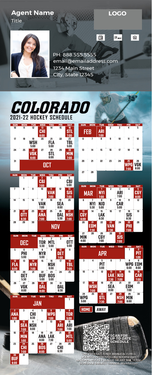 2021-22 Custom QuickCard Hockey Magnets - Colorado Avalanche