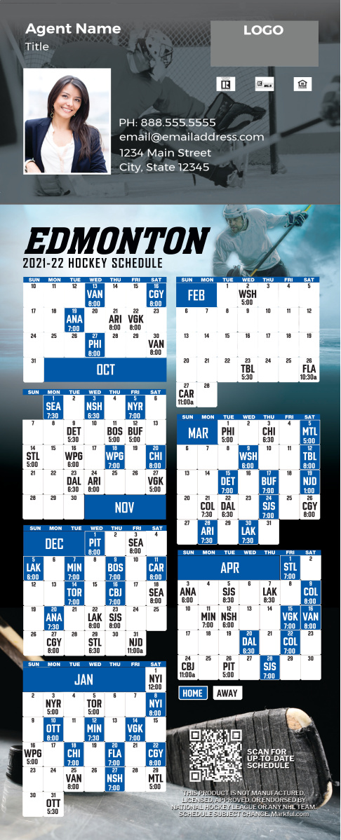 2021-22 Custom QuickCard Hockey Magnets - Edmonton Oilers