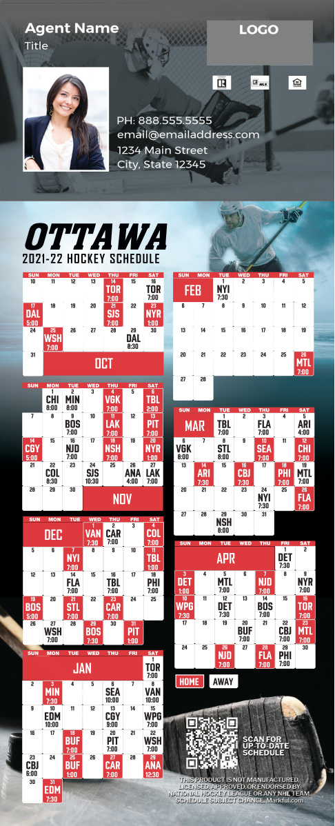 2021-22 Custom QuickCard Hockey Magnets - Ottawa Senators