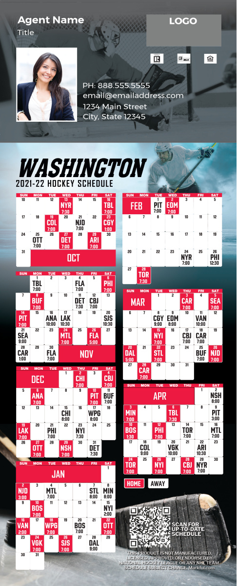 2021-22 Custom QuickCard Hockey Magnets - Washington Capitals