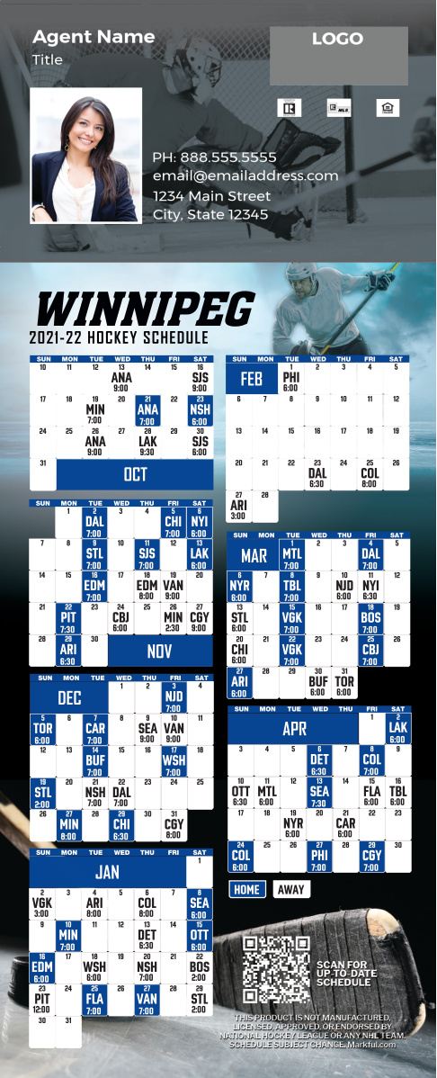 2021-22 Custom QuickCard Hockey Magnets - Winnipeg Jets