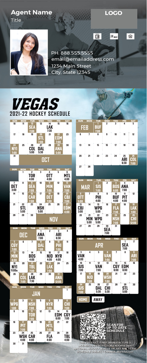 2021-22 Custom QuickCard Hockey Magnets - Vegas Golden Knights